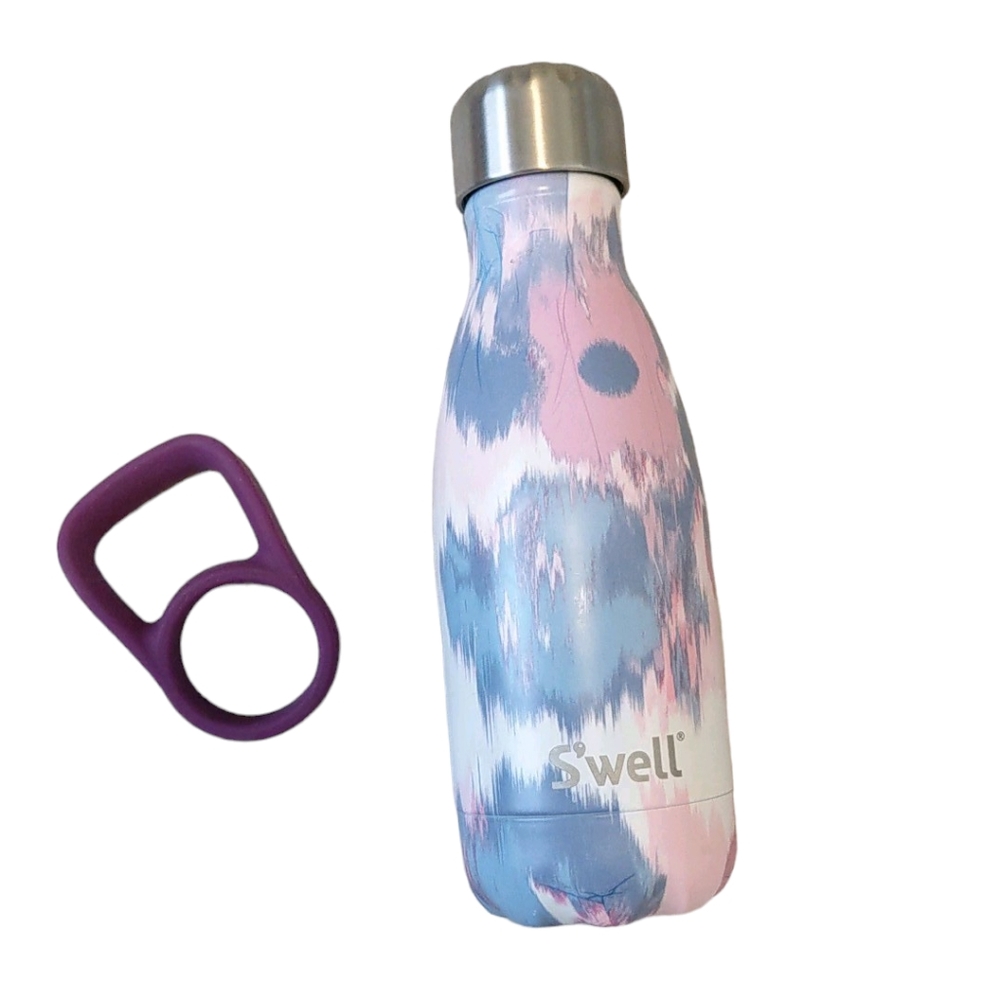 S'well The Original Watercolor Lilies 9 oz Stainless Steel Water Bottle Handle